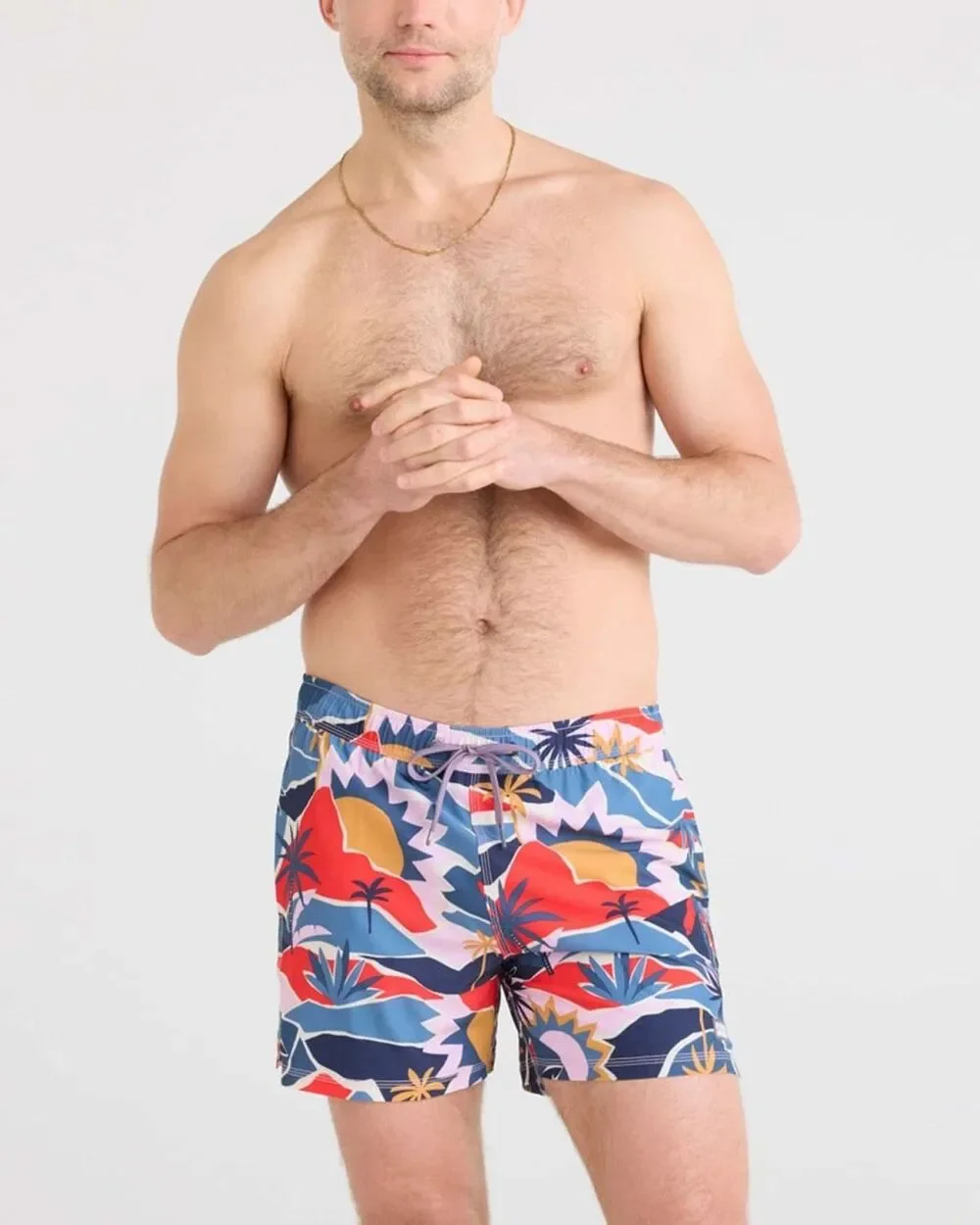 SAXX Oh Buoy 5” 2N1 BallPark Pouch Swim Trunks Dark Break of Dawn XL